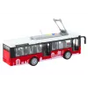 LEAN TOYS trolleybus bus 1:16 lichten geluiden aandrijving wit en rood