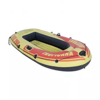 SUNCLUB Tropicana 200 opblaasboot – 1-persoons opblaasboot met opblaasbare bodem, blauw/geel, PVC