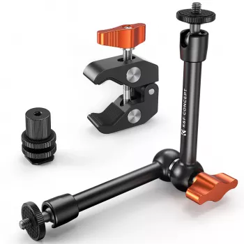 KF Magic Arm Super Clamp houderset met 1/4 inch & 3/8 inch schroefdraad, 15-55 mm klembekken, ISO-flitsschoen
