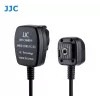 JJC FC-E3 off-camera TTL-flitssynchronisatiekabel voor Canon EOS, 1,3 m spiraalkabel, E-TTL II doorkoppeling