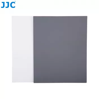 JJC GC Series 2-in-1 set fotografie-kalibratiekaarten – 18% grijskaart & witbalanskaar, 20 x 25 cm, stevig kunststof, met draagband