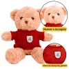 LEAN TOYS pluche mascotte knuffel teddybeer beige rode trui 40cm