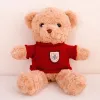 LEAN TOYS pluche mascotte knuffel teddybeer beige rode trui 40cm