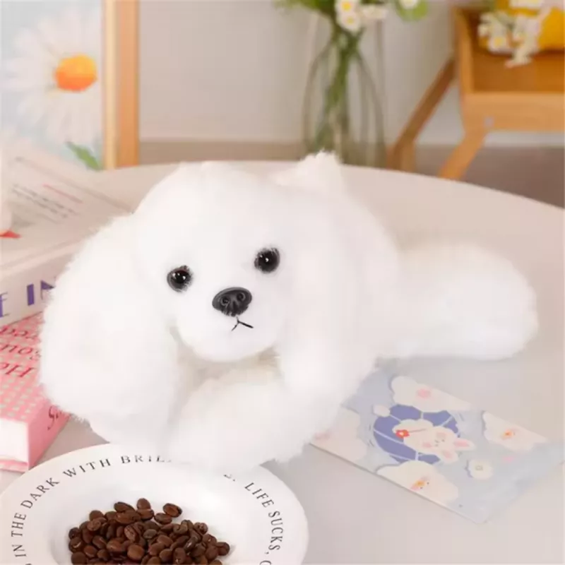 LEAN TOYS pluche maltezer hond met verzwaarde poten wit 30cm