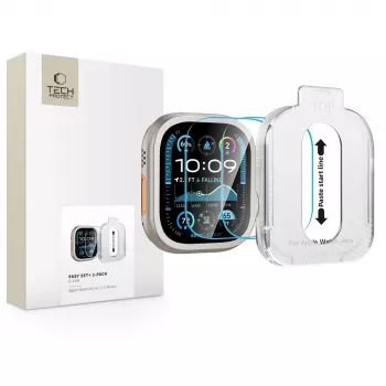 Tech-Protect Easy Set+ schermbescherming voor Apple Watch Ultra 1/2/3 (49 mm), 2-pack