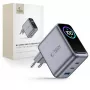 TECH-PROTECT PowerVision NC100W GaN 100W 3-poorts USB-C PD & USB-A QC3.0 wandlader - donkergrijs