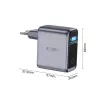 TECH-PROTECT PowerVision NC100W GaN 100W 3-poorts USB-C PD & USB-A QC3.0 wandlader - donkergrijs