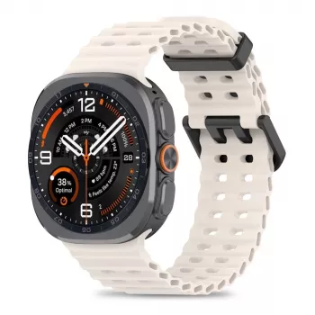 Tech-Protect Iconband Pro armband voor Samsung Galaxy Watch Ultra 1/2 47mm Starlight fluorelastomeer sportband