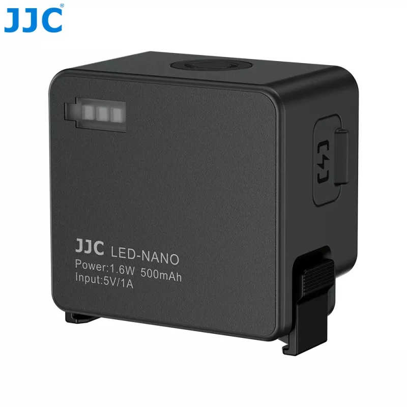 JJC LED-Nano LED-videolamp voor DJI Osmo Action 6 / Osmo Nano, 6500K, 500mAh, USB-C, IPX5