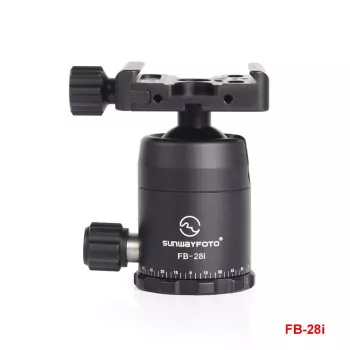 Sunwayfoto FB-28i kogelkop met Arca-Swiss klem, 12 kg draagkracht, 28 mm kogel, geanodiseerd aluminium