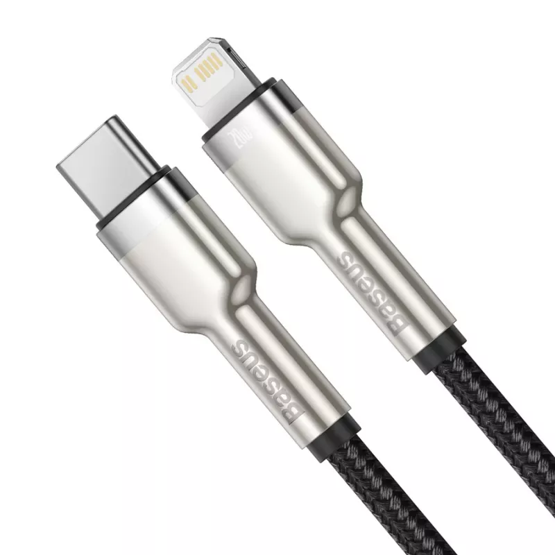 Baseus Cafule USB-C naar Lightning PD 20W snellaadkabel 0,25 m zwart