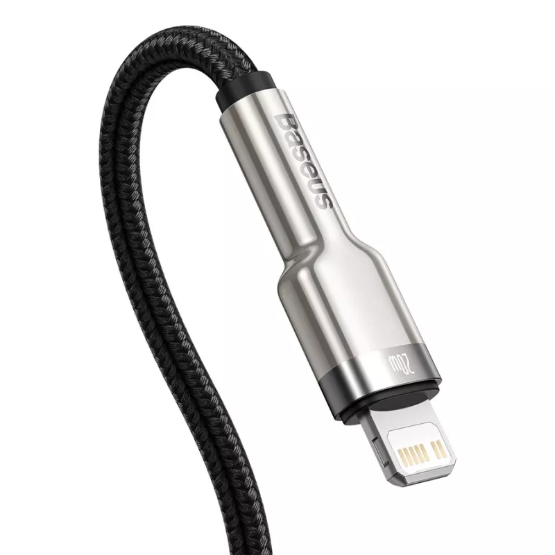 Baseus Cafule USB-C naar Lightning PD 20W snellaadkabel 0,25 m zwart