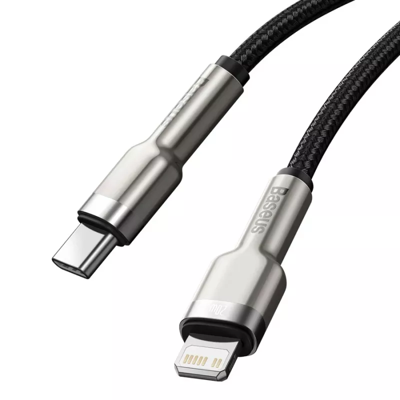 Baseus Cafule USB-C naar Lightning PD 20W snellaadkabel 0,25 m zwart