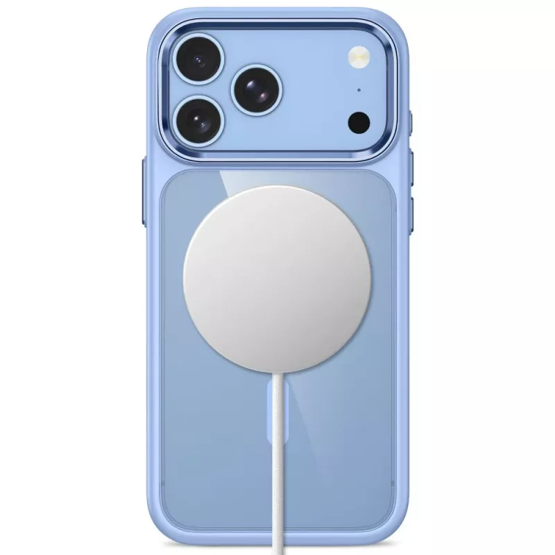 Tech-Protect Magmat MagSafe Clear Case voor iPhone 17 Pro / 18 Pro - lichtblauwe rand