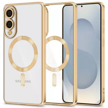 Tech-Protect Magflex MagSafe Samsung Galaxy S25 Edge hoes shiny gold