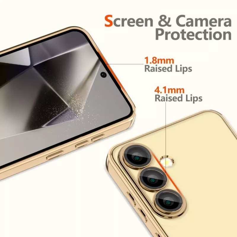 Tech-Protect Magflex MagSafe Samsung Galaxy S25 Edge hoes shiny gold