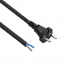 Akyga AK-OT-06S rubber netsnoer H05RR-F 2 x 1,5 mm², CEE-7/17-stekker naar open einde, 5 m, zwart