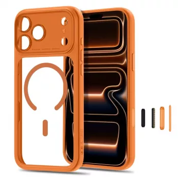 TECH-PROTECT MagPeak MagSafe Clear Case voor iPhone 17 Pro / 18 Pro - Cosmic Orange