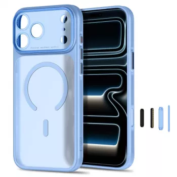 TECH-PROTECT MagPrime MagSafe Clear Case voor iPhone 17 Pro Max / 18 Pro Max - mat lichtblauw