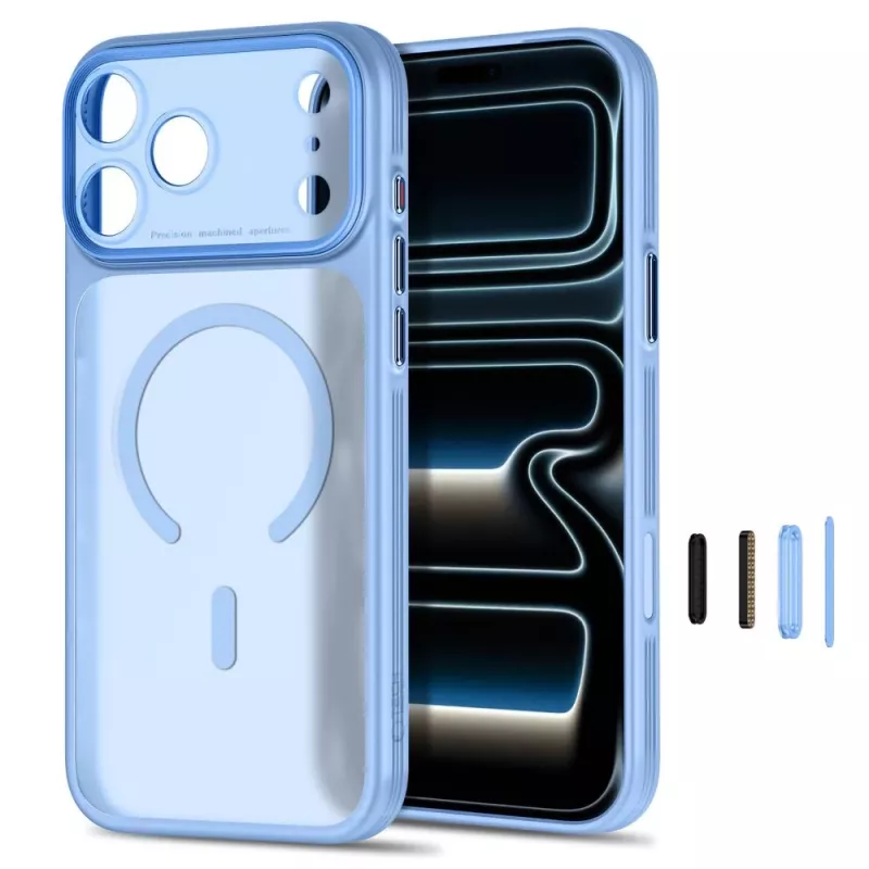 TECH-PROTECT MagPrime MagSafe Clear Case voor iPhone 17 Pro Max / 18 Pro Max - mat lichtblauw