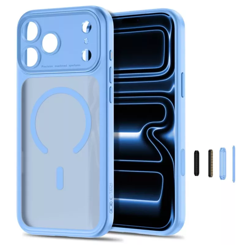 TECH-PROTECT MagPeak MagSafe-hoes voor iPhone 17 Pro Max / 18 Pro Max, mat lichtblauw
