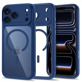 TECH-PROTECT MagPeak MagSafe Clear Case voor iPhone 17 Pro Max / 18 Pro Max – diepblauw