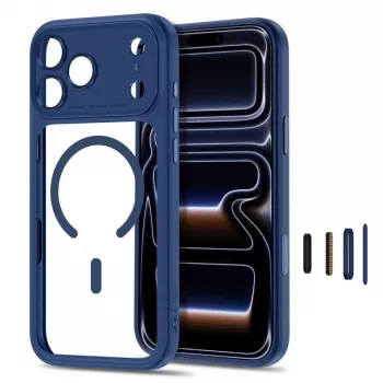 TECH-PROTECT MagPeak MagSafe Clear Case voor iPhone 17 Pro Max / 18 Pro Max – diepblauw