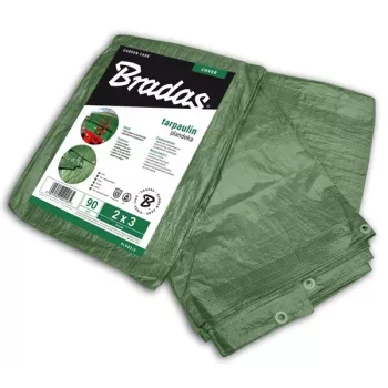 Bradas PL906/10 zware blauwe polyethyleen zeil 12 x 10 m, 60 g/m², waterdicht, UV-bestendig, versterkte randen met aluminium ogen