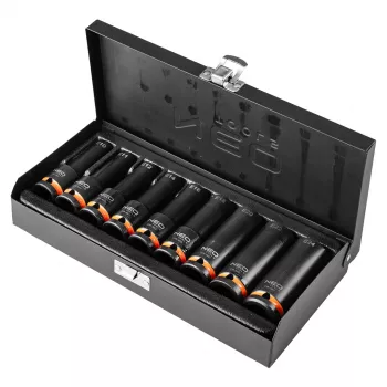 NEO TOOLS impact-doppen 1/2 inch aandrijving, E10-E24 buiten-Torx, set met 9, CrMo