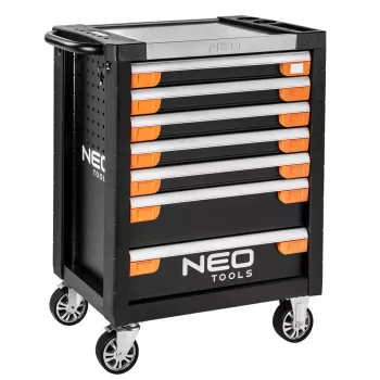 NEO TOOLS 7-laden gereedschapskast PRO 84-220 | 280 kg belasting, kogellager-laden, rood/zwart