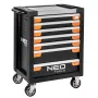 NEO TOOLS 7-laden gereedschapskast PRO 84-220 | 280 kg belasting, kogellager-laden, rood/zwart