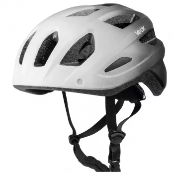 Vayox Active fietshelm met LED-licht, wit-zwart, maat M (54-58 cm)