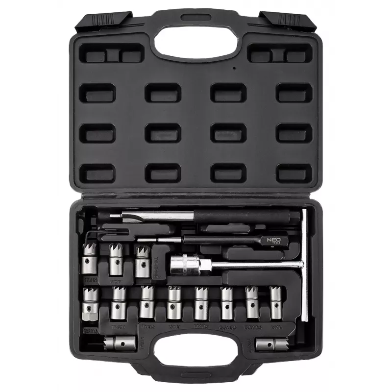 NEO TOOLS 11-885 injectorzitting-reinigingssnijder - 17-delige set