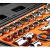 NEO TOOLS 1/2 inch dopsleutelset, 23-delig, chroom-vanadiumstaal, DIN 3124