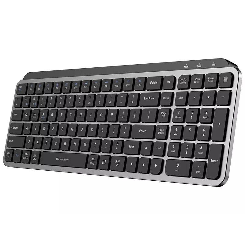 TRACER STONE RF 2.4G+BT draadloos toetsenbord, QWERTY US International, zwart