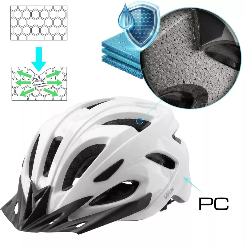 Vayox Speed glanzend wit LED fietshelm maat M