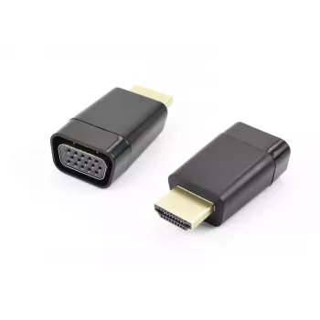 Accura HDMI-naar-VGA-adapter met audio, stekker naar bus, 1080p, zwart