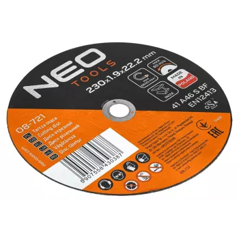NEO TOOLS doorslijpschijf voor metaal/INOX 230 x 1,9 x 22,2 mm, 41 A46-S-BF, 25 stuks