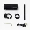 WOZINSKY 3000 lumen USB-C oplaadbare fietsverlichting met powerbankfunctie - zwart