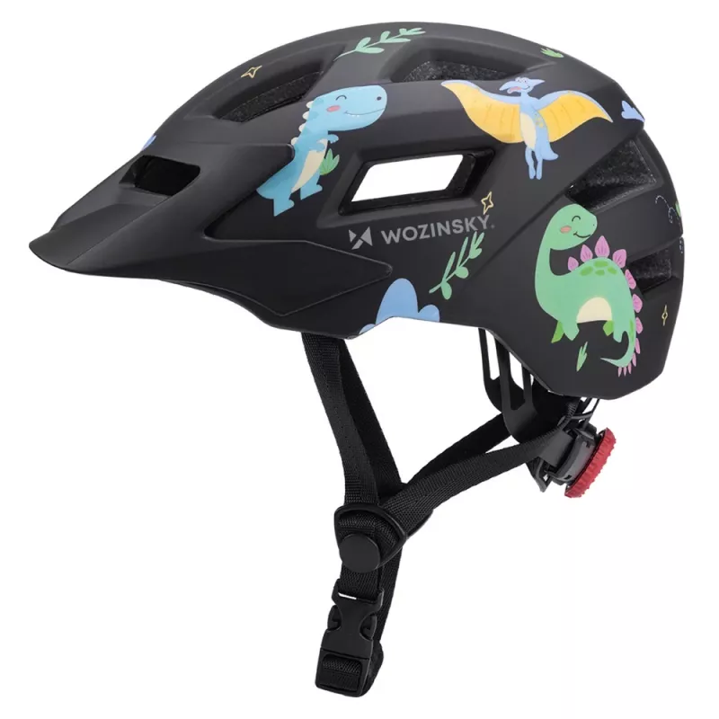 Wozinsky kinder-MTB-fietshelm met afneembaar vizier 52-56 cm - zwart