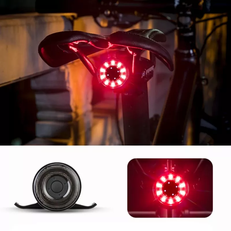 ROCKBROS Q1 Fietsachterlicht, 7 LED-kleuren, met USB-C-kabel, zwart