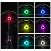 ROCKBROS Q1 Fietsachterlicht, 7 LED-kleuren, met USB-C-kabel, zwart