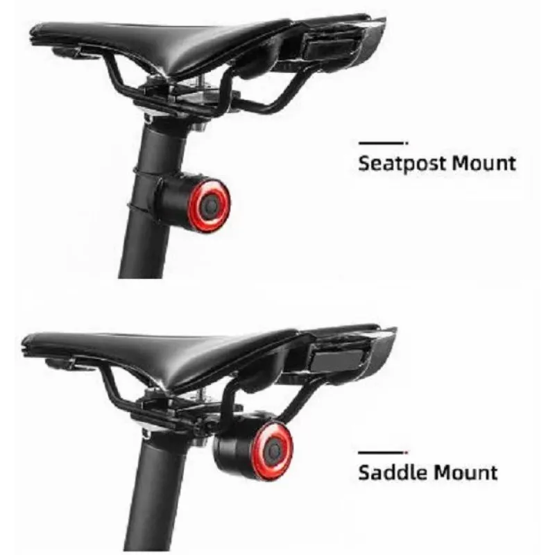 ROCKBROS Q3 fietsachterlicht met intelligente remdetectie - zwart