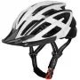 WOZINSKY MTB fietshelm met afneembare klep en USB-achterlicht 54-57 cm - zwart-wit