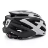 WOZINSKY MTB fietshelm met afneembare klep en USB-achterlicht 54-57 cm - zwart-wit