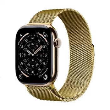 Crong Milano Steel RVS band voor Apple Watch 38/40/41/42 mm goud