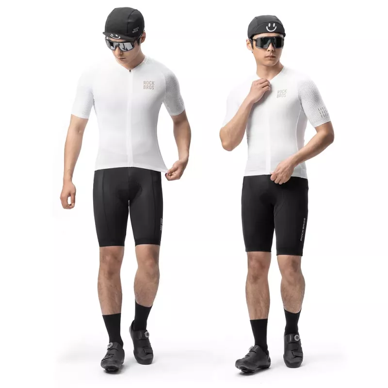 ROCKBROS YDDX011 Diamond korte mouw fietsshirt maat L - wit