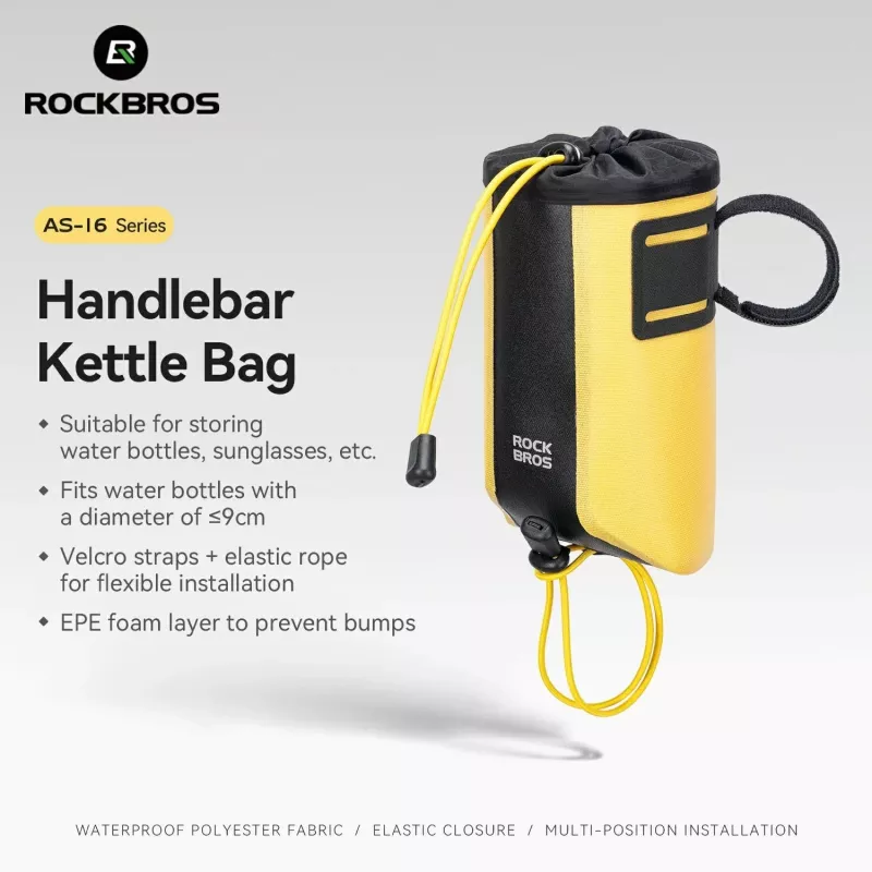 Rockbros AS-162 waterdichte stuurtas voor flessen - geel