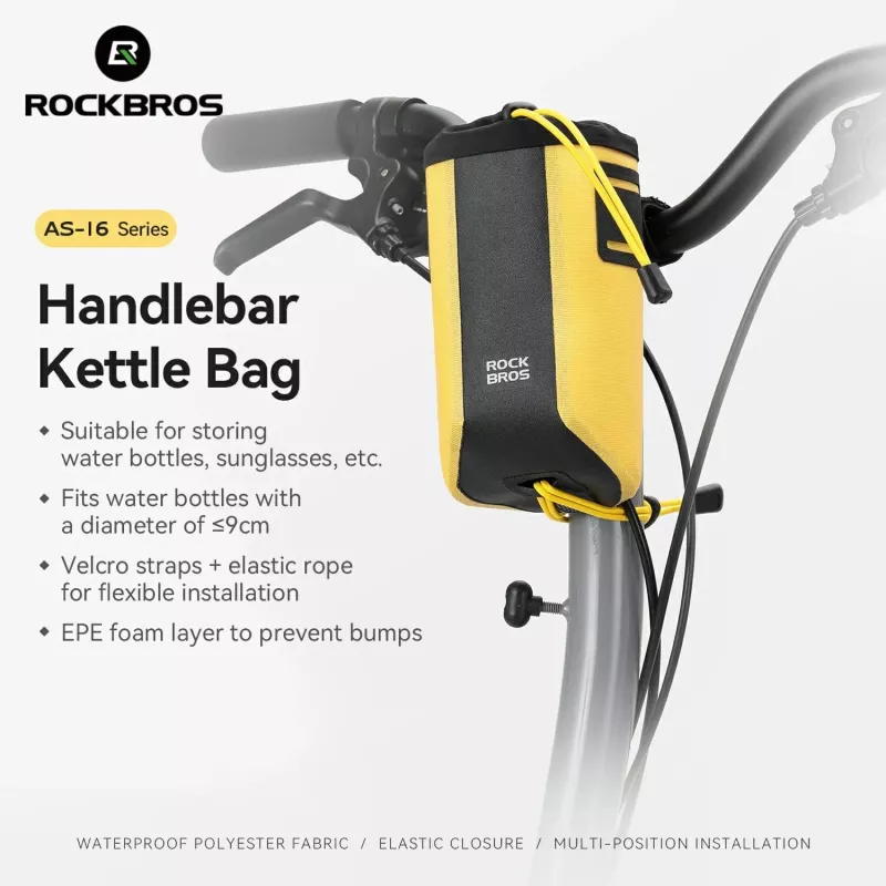 Rockbros AS-162 waterdichte stuurtas voor flessen - geel