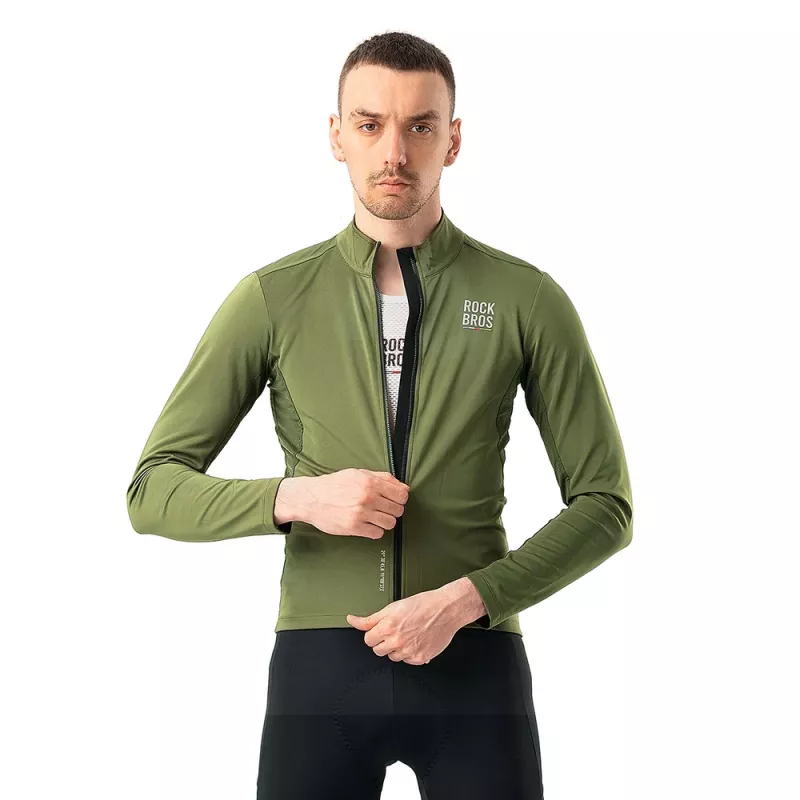 ROCKBROS ROAD TO SKY winddicht thermo-fietsshirt - groen - maat S